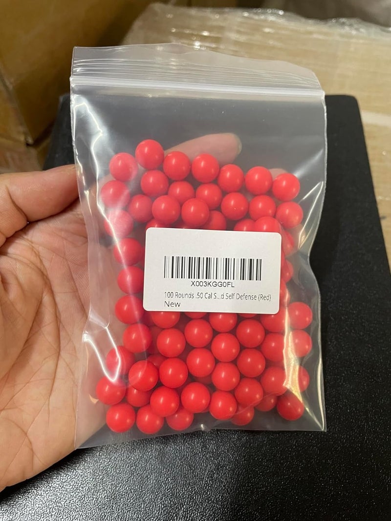 Lambid 100 Rounds .50 Cal Solid Plastic Paintballs, 50 Cal. Nylon Balls for Training and Target Practice (Red) - Image 2